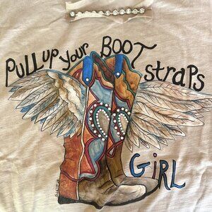 Pull Up Your Boot Straps, Girl Embellished Tee